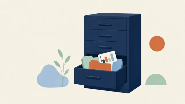 Archivero abierto con carpetas y un reporte