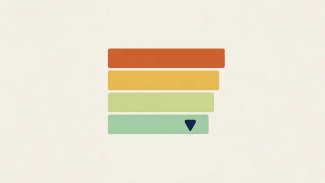 Escala de colores de naranja a verde con un marcador